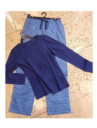 Σετ Πιτζάμα U-Neck PJ Pant W L/S Μπλέ Ρουά