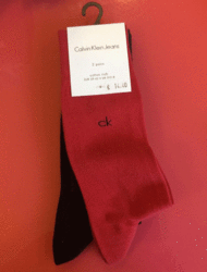 Pack 2 Pair Socks 2PK Casual Flat Μαύρο-Κόκκινο