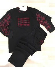 Homewear Σετ U-Neck 100% Cotton Μαύρο