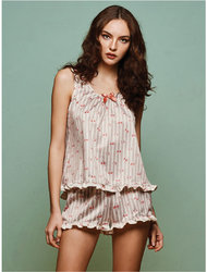 Homewear Σετ με Ώμο & Shorts 100% Polyester