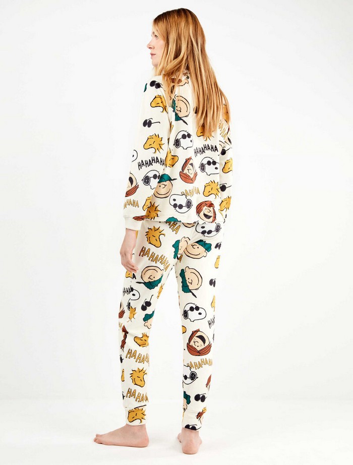 Σετ Πιτζάμα Snoopy με U-Neck Fleece