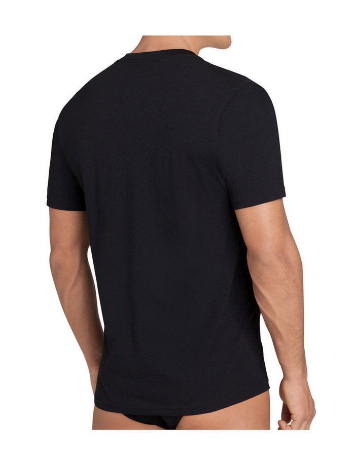 Cotton T SH03 V-Neck 2P Mαύρο(2 Τεμάχια)