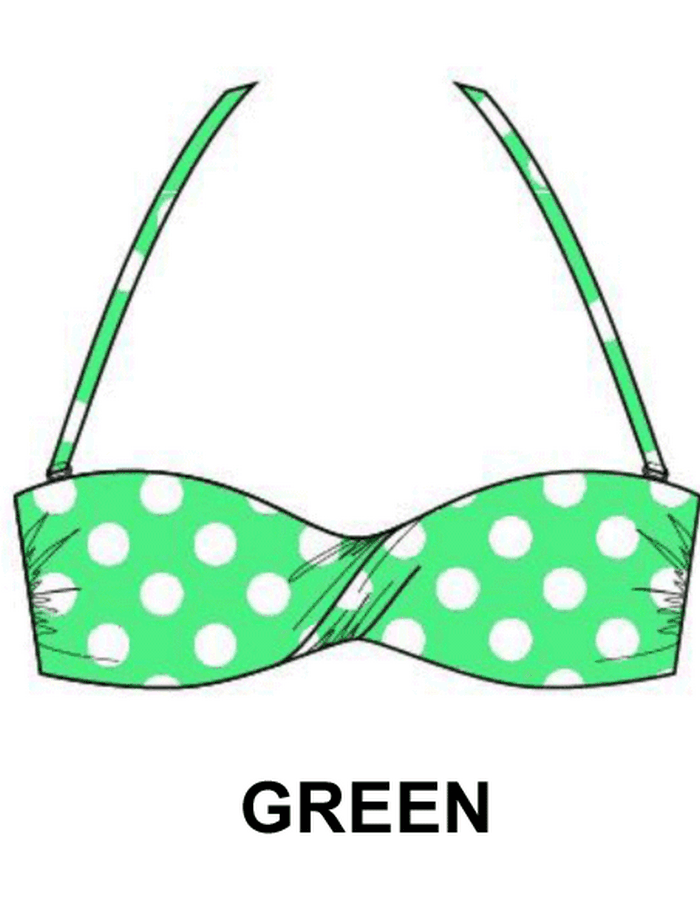 Μαγιό Mix & Match Bra Bandeau CUP-B Top,Πράσινο