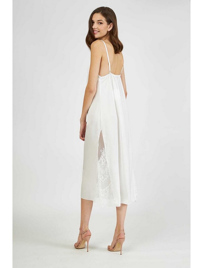 Νυχτικό Bridal Satin με Τιράντα Εκρού