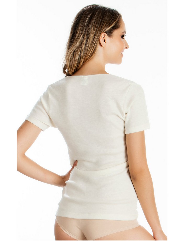 Φανέλα ΚΜ Wool Merinos Εκρού Small