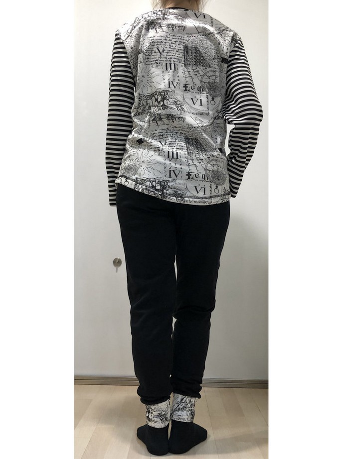 Σετ Πιτζάμα με U-Neck Footer 50% Cotton