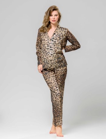 Σετ Πιτζάμα Satin σε Animal Print