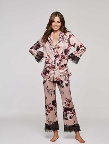 Homewear Set Satin με Κουμπιά