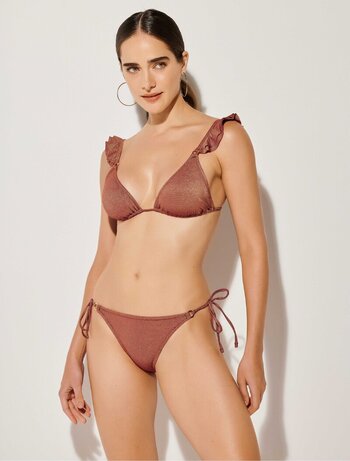 Μαγιό Frilled Triangle &  Monokini Tanga GOLD-RED