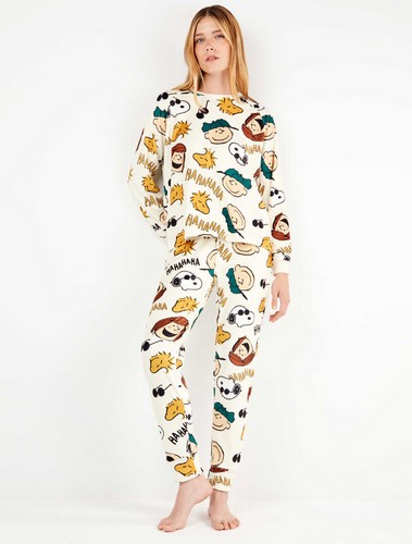 Gisela Σετ Πιτζάμα Snoopy με U-Neck Fleece