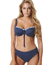 Σετ Μαγιο με Μπανέλα CUP-F Πουά, Top & Slip Brief Ψηλόμεσο, Bottom