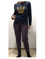 Σετ Πιτζάμα με U-Neck Footer 50% Cotton