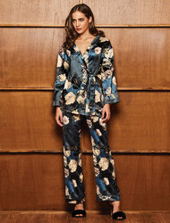 Homewear Set Satin με Κιμονό 100% Polyester