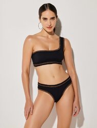 Μαγιό Crop Top One Shouder & Monokini Slip BLACK