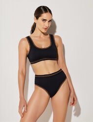 Μαγιό Crop Top & Monokini High Waist BLACK