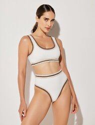 Μαγιό Crop Top & Monokini High Waist IVORY
